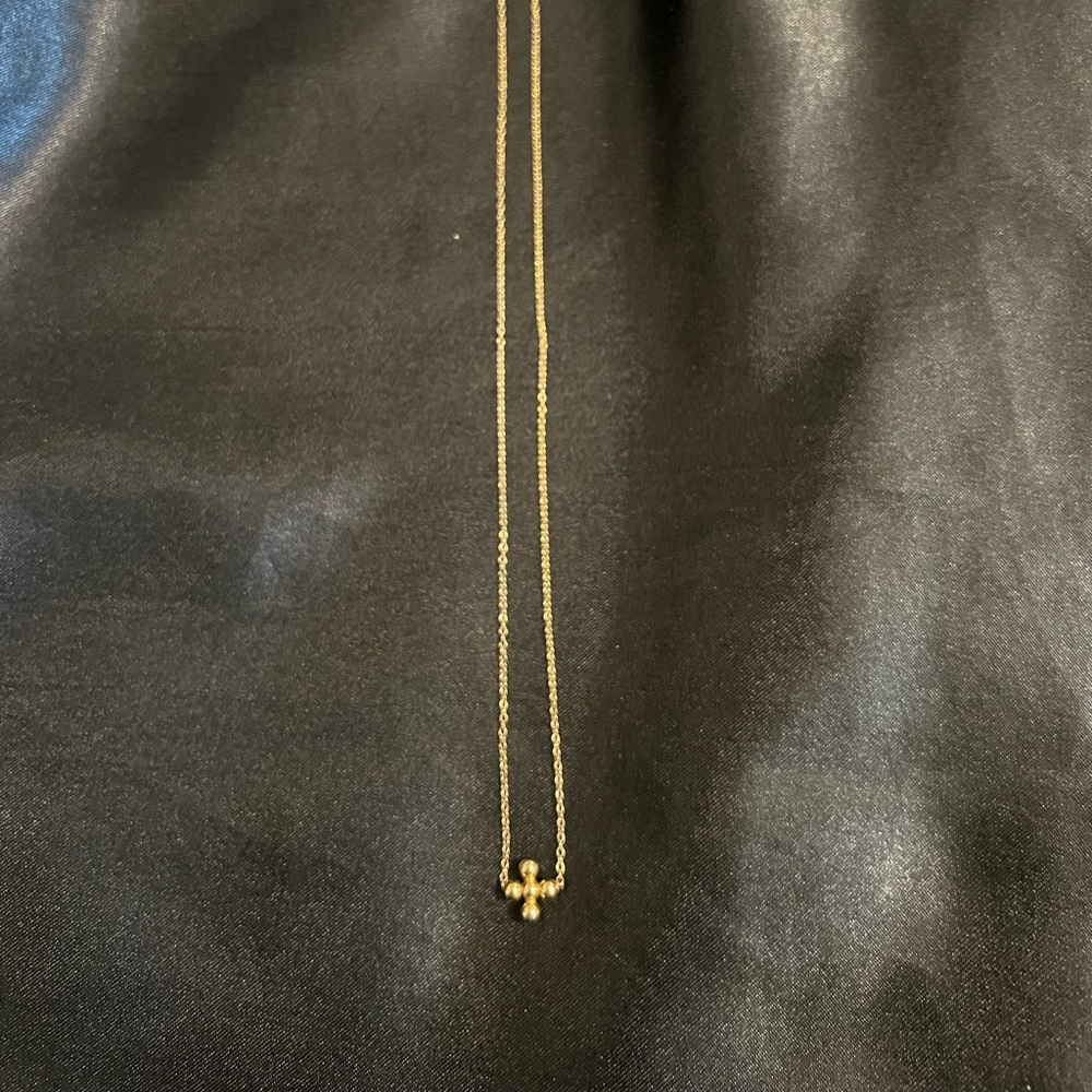Enewton. 16” necklace gold-classic beaded signature cross gold 3mm bead gold